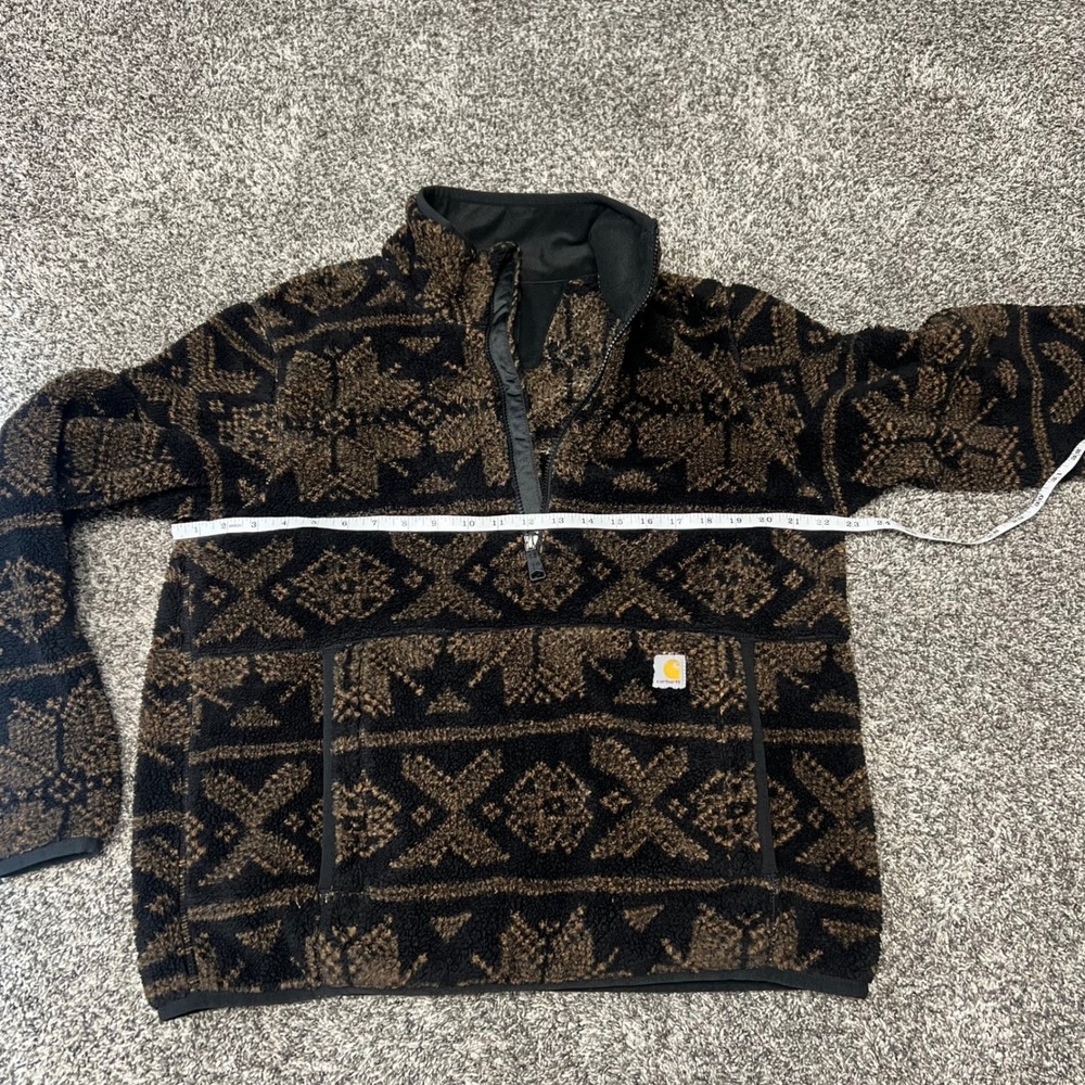 Carhartt Womens Fair Isle Sherpa Fleece Quarter Zip Pullover OJ6470-W - Picture 6 of 8